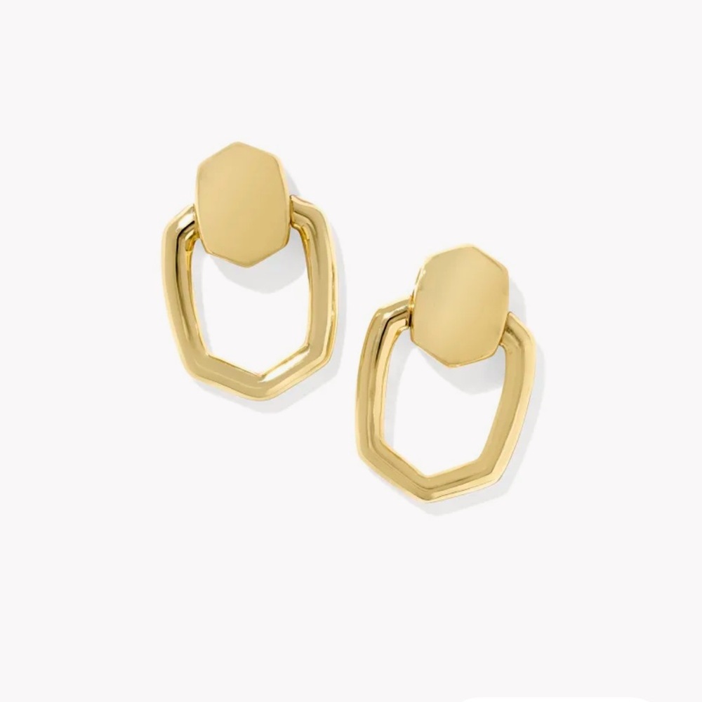 NWT Kendra Scott Kaia Gold Open Frame Earrings